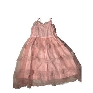 Cheeky Plum Girls Pink Tulle and Lace Dress